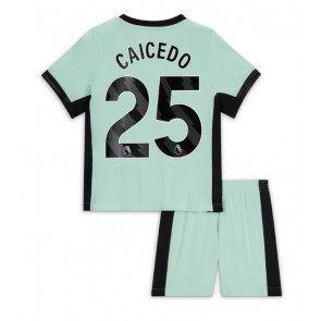 Chelsea Moises Caicedo #25 Koszulka Trzecich Dziecięca 2023-24 Krótki Rękaw (+ Krótkie spodenki)